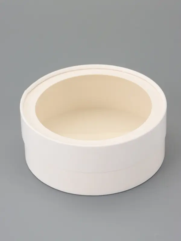 Набор подарочных коробок 3 в 1 круглые с окном, завальцованные, белые, 20&times;18&times;15 см