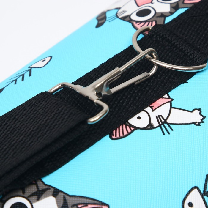 Сумка - переноска для животных  Сумка - переноска для животных "Играющие котики", голубая, размер L, 53 х 21 х 29 см