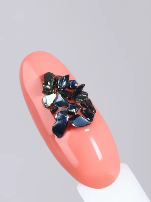 Фигурки для декора «Камень», объёмные, цвет изумрудный, голографические