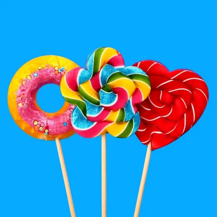 Карамель леденцовая Карамель леденцовая "Сердце. Пончик. Цветок", малина, тутти-фрутти, клубника, 30 г