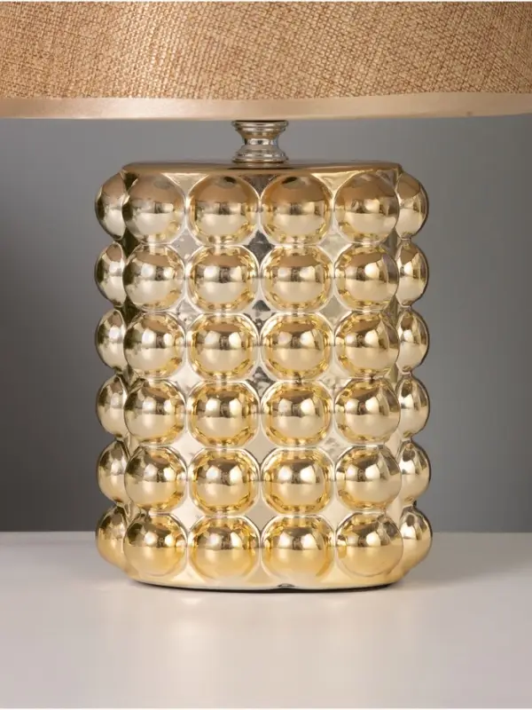 Лампа настольная RISALUX &laquo;Бабл&raquo;, 40 Вт, Е14, золотистая, 22&times;22&times;32 см