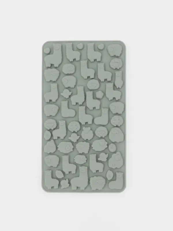 Форма для мармелада Доляна &laquo;Ферма&raquo;, силикон, 23&times;12.5&times;1 см, 53 ячейки, серая