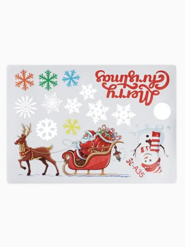 Наклейки новогодние на окна Merry Christmas, 2 шт., 35&times;50 см