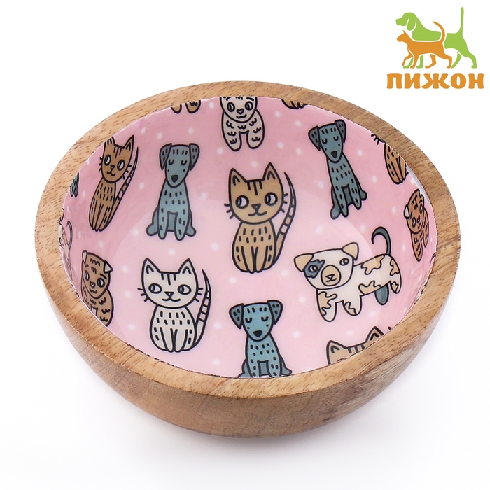 Миска деревянная с рисунком внутри 250 мл Миска деревянная с рисунком внутри 250 мл