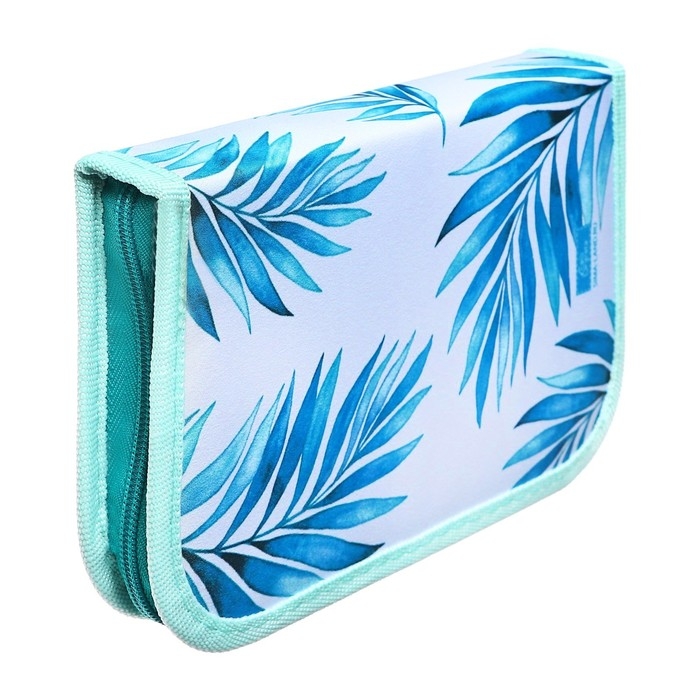 Пенал 1 секция, 130 х 210 х 40 мм, 2 откидные планки, тканевый, Calligrata TOP, Content  Пенал 1 секция, 130 х 210 х 40 мм, 2 откидные планки, тканевый, Calligrata TOP, Content "Тропики"