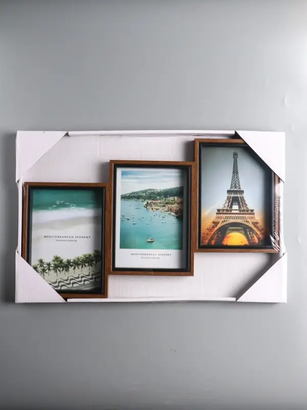 Фоторамка МДФ, стекло на 3 фото 13х18 "Корица" 27,5х44,5х2,2 см