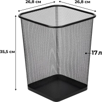 Корзина для мусора Luscan 17 л металл черная