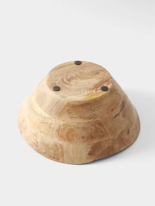 Салатник &laquo;Желтые и синие цветы&raquo;, 29&times;29&times;11 см, дерево манго