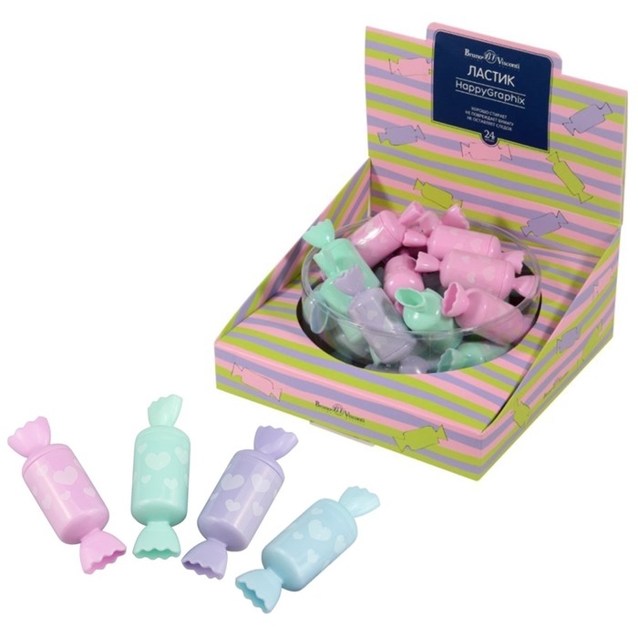 Ластик BrunoVisconti HappyGraphix Ластик BrunoVisconti HappyGraphix "Конфетки", МИКС