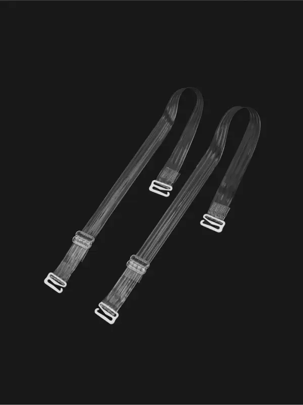 Лямки для бюстгальтера, силиконовые, фурнитура металл, 4 полосы, 1.5 см, 37 см, пара, прозрачные Лямки для бюстгальтера, силиконовые, фурнитура металл, 4 полосы, 1.5 см, 37 см, пара, прозрачные