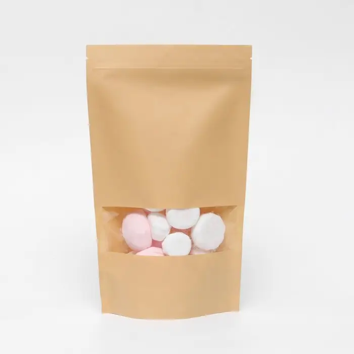 Пакет Zip - lock Крафт с прямоугольным окном 18×30 см Пакет Zip - lock Крафт с прямоугольным окном 18×30 см