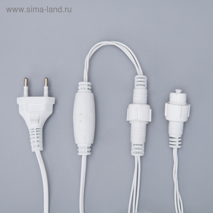 Гирлянда «Бахрома» 3 × 0.9 м, IP44, УМС, белая нить, 232 LED, свечение синее, 220 В