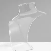 Бюст для украшений с отверстиями для серёжек QF, 13.5&times;10.5&times;20 см, h=20 см, прозрачный, глянцевый