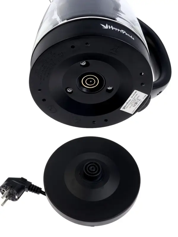 Чайник электрический Happy panda HP-2701BK, стекло, 1.8 л, 1800 Вт, чёрный