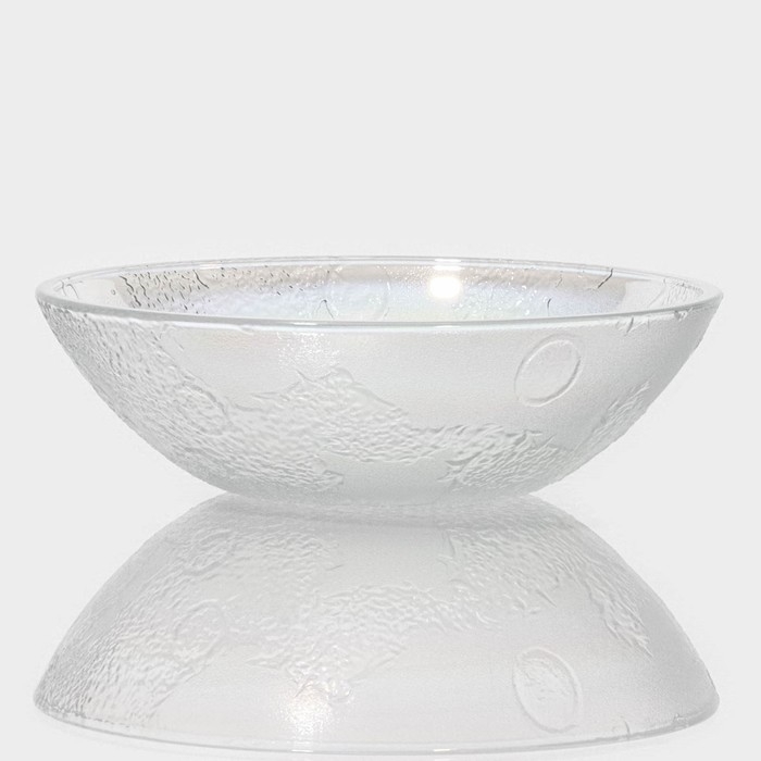 Набор тарелок стеклянных «Космос», 4 предмета: 2 тарелки 18,5×5,5 см, 2 тарелки 19,8×3,5 см, цвет перламутровый