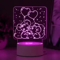 Светильник 3D RISALUX &laquo;Мышата&raquo;, LED-ночник, RGB, от сети, 11.2&times;9.5&times;12.6 см