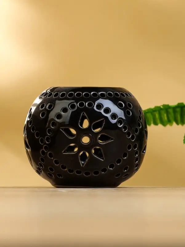 Аромалампа «Шар», 9×9×8 см, керамика, тёмно-коричневая