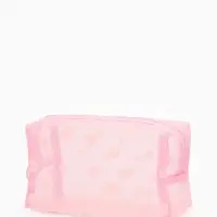 Косметичка дор Горох, сетка 18*7,5*10, отд на молнии, розовый Косметичка дор Горох, сетка 18*7,5*10, отд на молнии, розовый