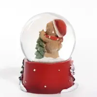 Снежный шар &laquo;Миша в новогоднем колпаке у ёлки&raquo;, d=4.5 см, 4.5&times;4.5&times;6.5 см