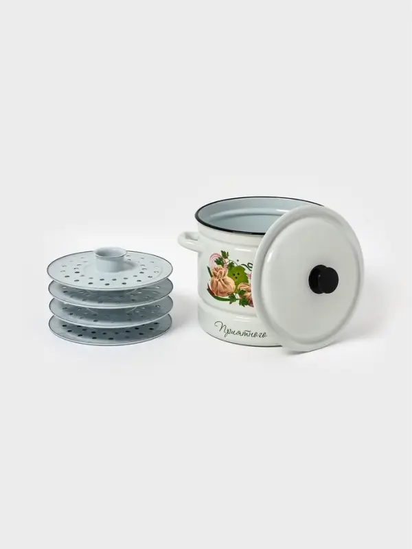 Кастрюля паровая 10л (белая)Манты