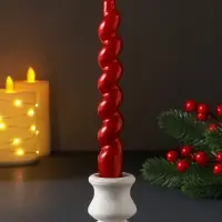 Свеча витая LUXURY, 25×170 мм, лакированная, красная Свеча витая LUXURY, 25×170 мм, лакированная, красная