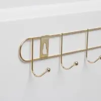 Вешалка настенная Доляна &laquo;Лайт&raquo;, 6 крючков, 33&times;5&times;3.5 см, золотая