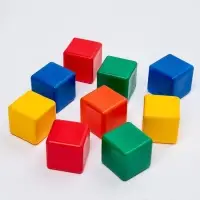 Кубики детские, пластиковые, цветные, 9 штук, 6&times;6 см