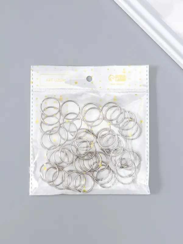 Соединительное кольцо для брелоков, металл под серебро, 2.2&times;2.2 см, набор 50 шт.