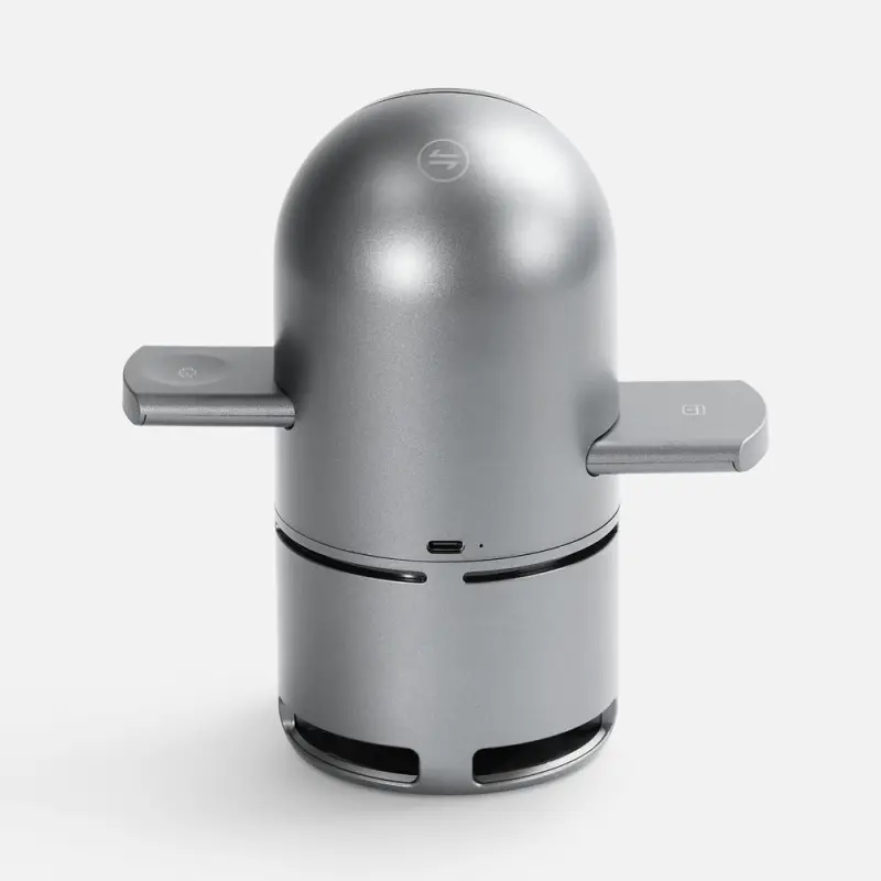 Bluetooth-колонка с беспроводной зарядкой Droid, серая Bluetooth-колонка с беспроводной зарядкой Droid, серая