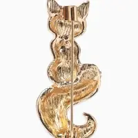 Брошь &laquo;Лиса&raquo; с хвостиком, цвет бело-оранжевый в золоте