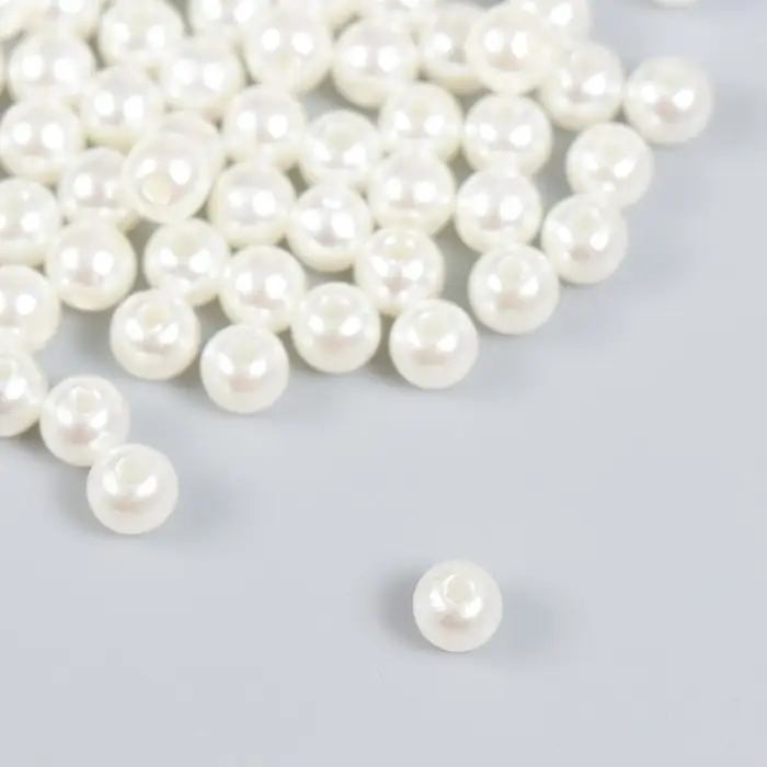 Бусины для творчества пластик Бусины для творчества пластик "Жемчуг" (набор 100 шт) 0,6х0,6 см