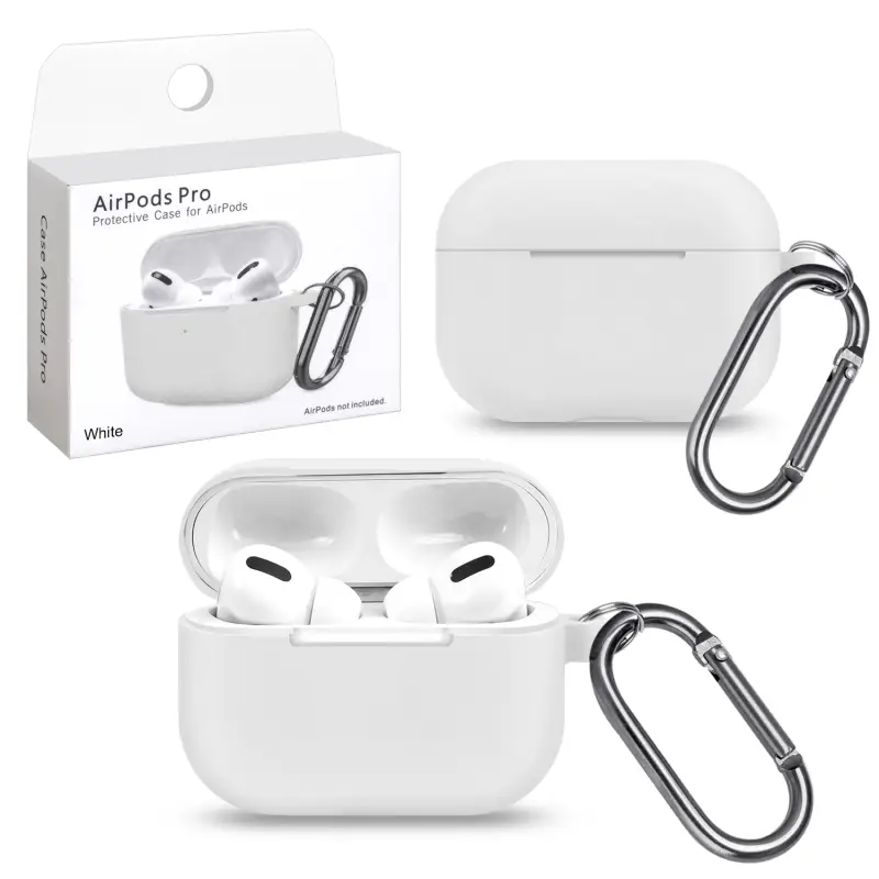 Чехол APods Pro White с карабином #1 Чехол APods Pro White с карабином #1