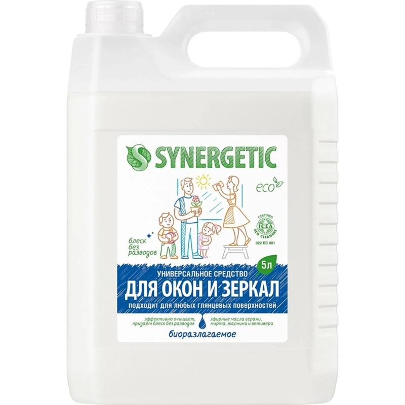 Средство для стекол и зеркал Synergetic 5л