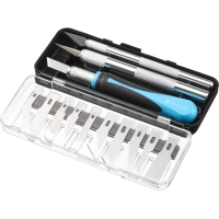 Набор ножей макетн. TOPFORT Набор 16поз:нож 3шт,10 лезв.разн.тип,пласт.бокс