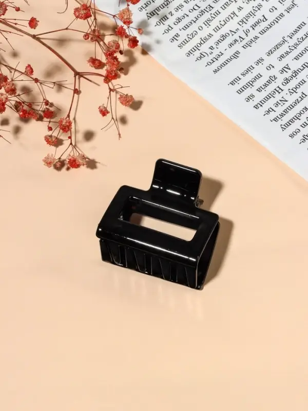 Крабик для волос &laquo;Глянец&raquo;, прямой геометрия, 5&times;5 см, чёрный