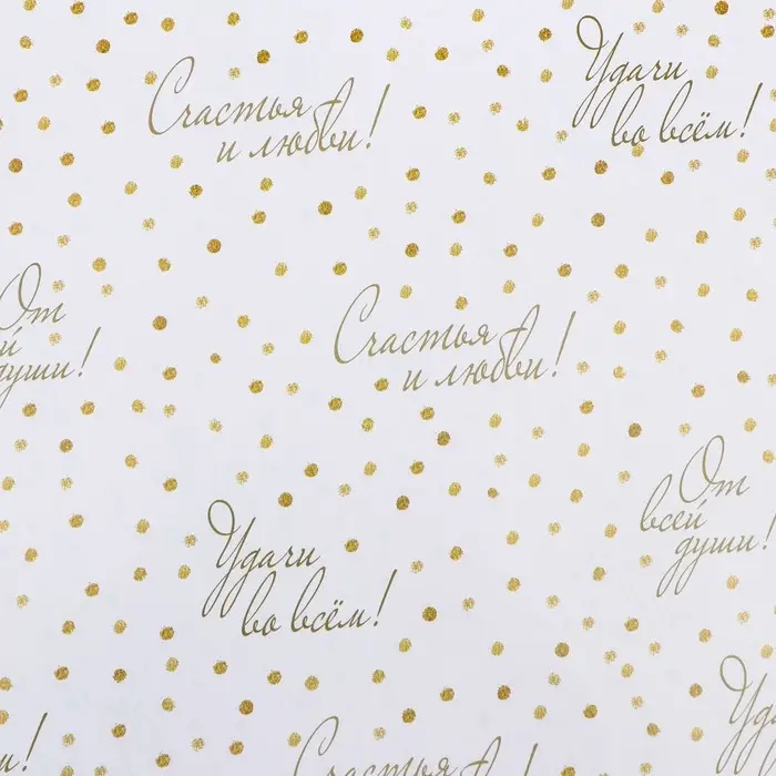 Бумага упаковочная глянцевая «Пожелания», двусторонняя, 40×60 м