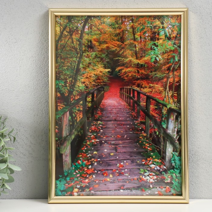 Фоторамка формат А4 21х30 см 45-О(Ф) золото (пластиковый экран)