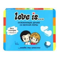 Освежающие конфеты Love is...в форме сердца со вкусом мяты, в блистере и обечайке, 10.8 г
