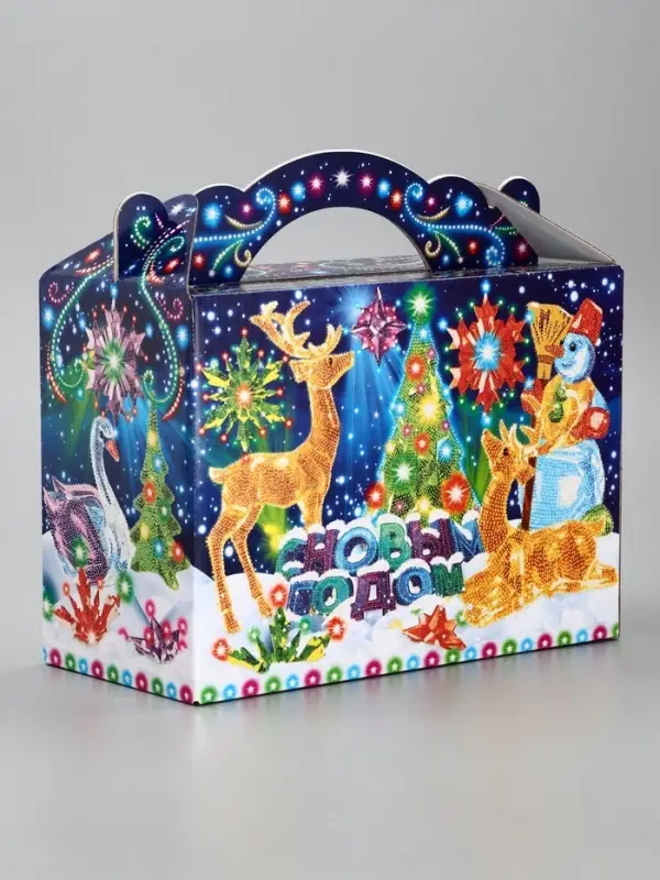 Подарочная новогодняя коробка «Неон», для сладких подарков, 25×12×24 см Подарочная новогодняя коробка «Неон», для сладких подарков, 25×12×24 см