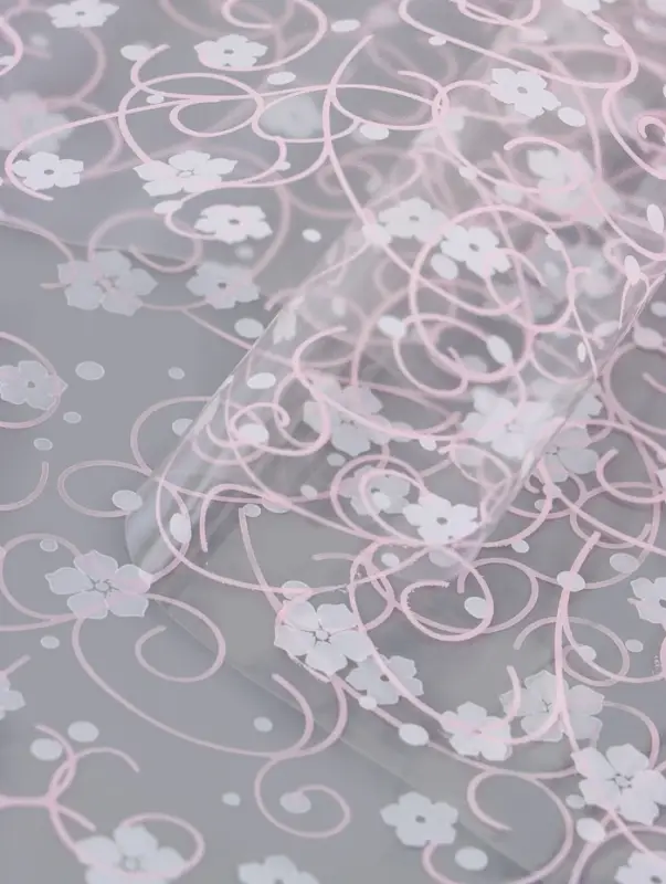 Пленка для цветов и подарков &laquo;Гипсофила&raquo; розовый - белый 0.7&times;7 м, 40 мкм