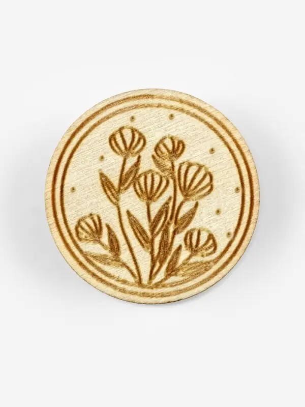 Игольница &laquo;Цветы&raquo; TEIRA, с магнитом, круглая, d=3 см, набор 2 шт., деревянная