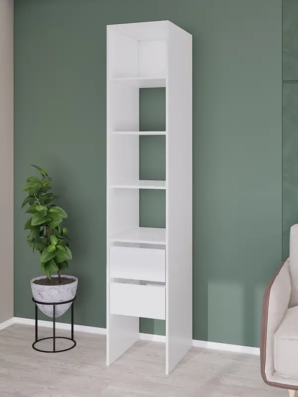 Стеллаж модульной гардеробной системы «Модус», 2090×400×520 мм, цвет белый