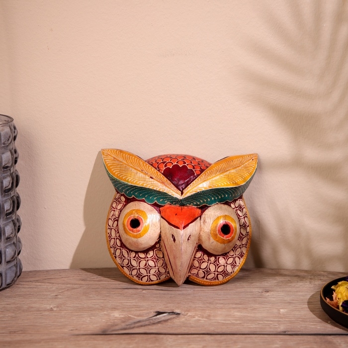 Маска Маска "Сова" дерево 21х17х8 см