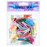 Прищепки для декора &laquo;Классика&raquo;, набор 50 шт., 1 шт. &mdash; 2.5 см, МИКС