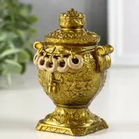 Фигура гипс "Самовар" 10х7 см, золото Фигура гипс "Самовар" 10х7 см, золото