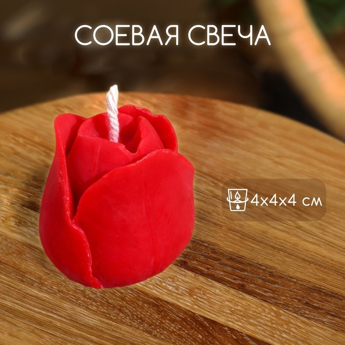 Свеча  Свеча "Тюльпан" 4х4х4 см, соевый воск
