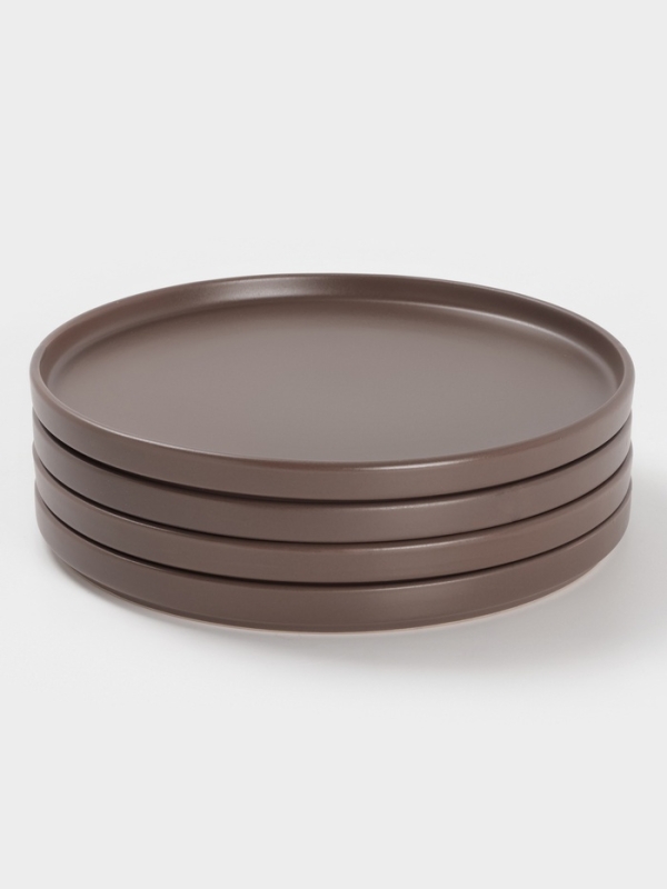 Набор тарелок Доляна «Гранит», 4 шт., d=26 см, керамика, коричневый