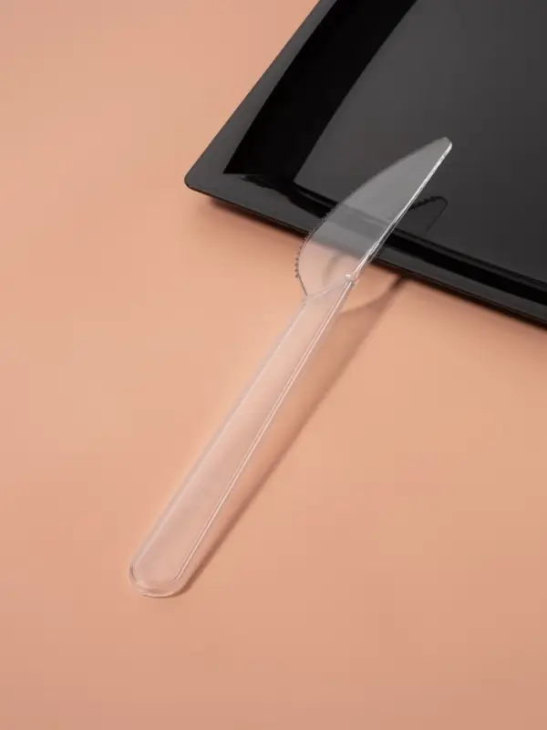 Нож пластиковый одноразовый «Премиум», 18 см, прозрачный, набор 6 шт/уп.