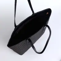 Сумка женская тоут на молнии, 30&times;11&times;25 см, чёрная