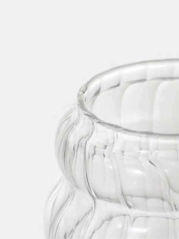 Баночка для мёда и варенья &laquo;Эко. Рельеф&raquo;, 9&times;12.5 см, с бамбуковой крышкой и ложной, на подставке, стекло, прозрачная